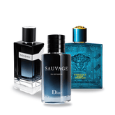 Combinación promocional de 3 perfumes Dior SAUVAGE, Yves Saint Laurent Y MEN y Versace EROS 100ml