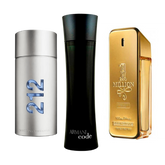 Combinación promocional de 3 perfumes 212 Men NYC, Paco Rabanne One Milion y Armani Code Homme 100ml