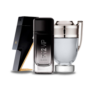 Combinación promocional de 3 perfumes BAD BOY, 212 VIP BLACK y Paco Rabanne INVICTUS (Eau de Parfum)