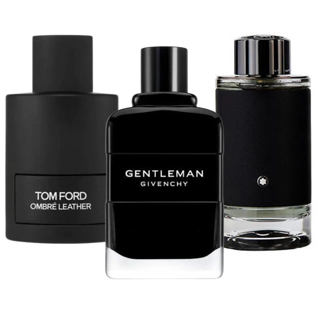 Combinación promocional de 3 perfumes Tom Ford Ombre Leather, Givenchy Gentleman y Montblanc Explorer 100ml