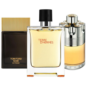 Combinación promocional de 3 perfumes Terre de'Herme, Azzaro Wanted, yTom Ford Noir Extreme 100ml